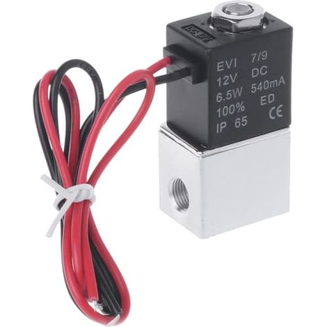 Ecleanfy - Électrovanne pneumatique 12 V CC, 2 positions, 2 voies, à solénoïde électromagnétique, vanne d'échappement normalement fermée