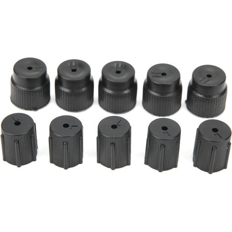 Tapones universales para sistemas de aire acondicionado automotriz: paquete de 10 tapas herméticas para válvulas de recarga de refrigerante R134a/R1234yf.