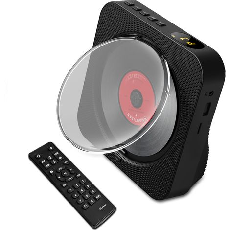 Lecteur CD portable BT5.1, radio FM, lecteur CD de bureau, écran LED, 6 modes, fonction répétition AB, minuterie, télécommande (1/2)