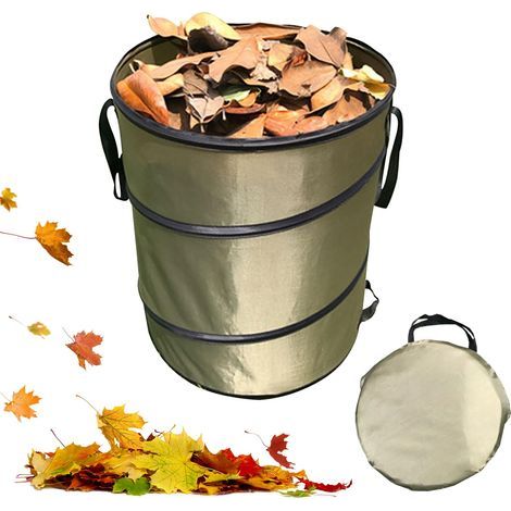 Sac Jardinage Déchets, Sacs de Jardin 113L Indéchirables, Sac de Jardin Pop-up avec Couvercle avec Poignées, Sac à Déchets de Jardin, Étanche, Pliable et Réutilisable, Robuste Sacs Poubelle de Jardin (1/5)