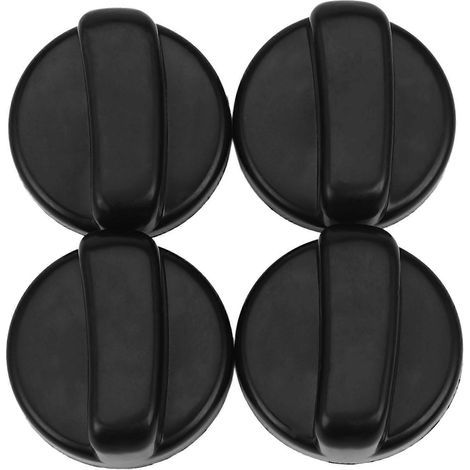 Interrupteur à bouton noir en plastique de 44 mm de diamètre pour plaque de cuisson à gaz (4 pièces)
