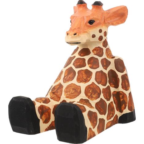 Support Téléphone Bois Girafe Décoratif pour Bureau et Maison, Support Multifonctionnel Stable et Élégant pour Smartphone et Tablette (1/5)