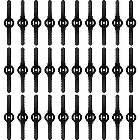 30 Stück Ersatzklingen aus Kunststoff, Trimmerklingen, Rasenmäherklingen, Rasenmäherzubehör, Ersatzklingen für Akku-Trimmer - (schwarz) (1/5)