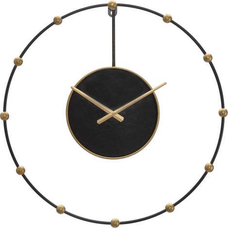Horloge Murale en Métal "Pearl" 61cm Noir (1/5)