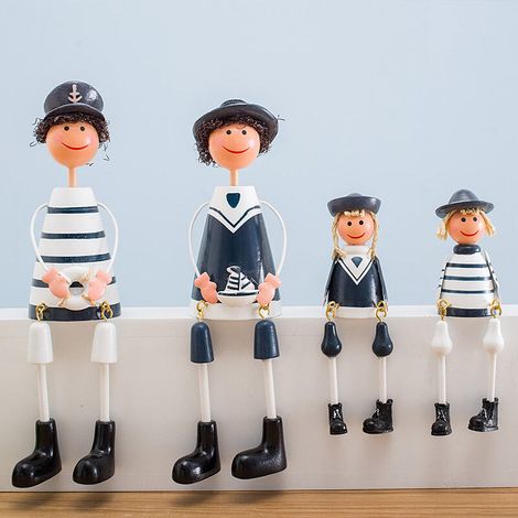Figurines de marins, style méditerranéen, pour salon familial, navire de guerre. (1/3)