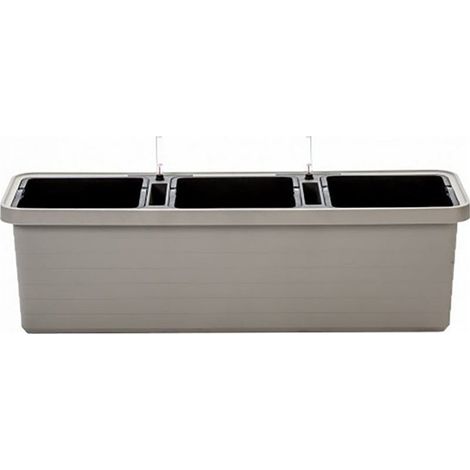 Maceta de autorriego URBALIVE BERBERIS TRIO de 117 x 39 cm, gris claro. (1/3)