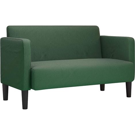 Divano Sofa Divanetto Verde Scuro 109cm Tessuto di Velluto a Coste (1/5)