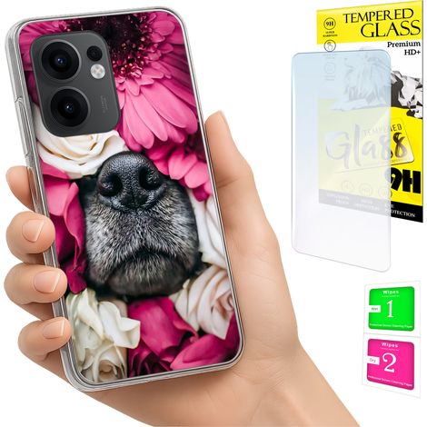 Schutzhülle für Oppo Reno 13F 5G / 13 FS 5G (Fotogehäuse, Rückseite, Hundemotiv + Glas) (1/5)