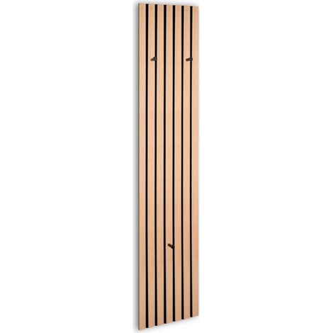Porte manteau en chêne 3 crochets – Dimensions 25x160 cm – Design scandinave – Fabrication MDF sur feutre noir – Boite A Design (1/5)