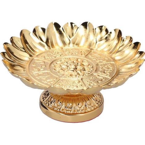 Coupe à fruits sur pied doré pour plan de travail, bol à dessert vintage pour apéritif et fêtes, élégant et pratique (1/5)
