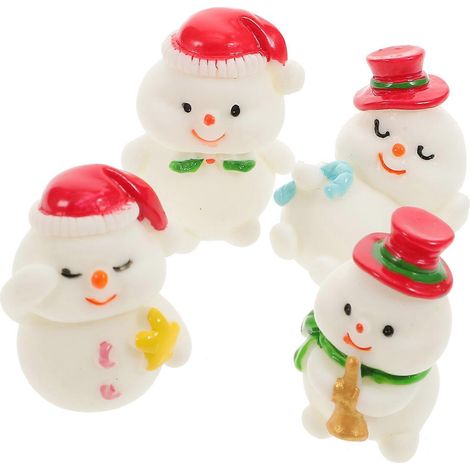 4 figurines décoratives hivernales pour étagère, idéales pour les fêtes d'anniversaire et de Noël. (1/5)