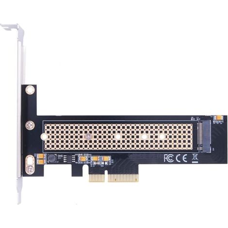 NVME Adaptateur PCIE M.2 M-key vers PCIE 4x avec support de montage pour carte mère de bureau d'extension de disque dur (1/5)