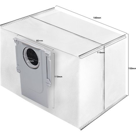 Compatible avec les aspirateurs robots Roborock G10S/T8/Q7/Q5/G20 : sacs à poussière et sacs poubelle antibactériens au charbon actif. (1/4)