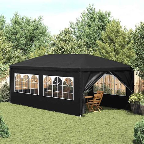Vidaxl – Tente de réception 3x6 m anthracite – Structure en acier inoxydable – Résistante aux UV et à l'eau – Panneaux latéraux avec fenêtres