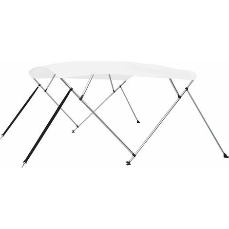 Auvent bimini bateau 4 arceaux en polyester PU blanc 243 x 180 x 137 cm - PANGIVO (1/5)