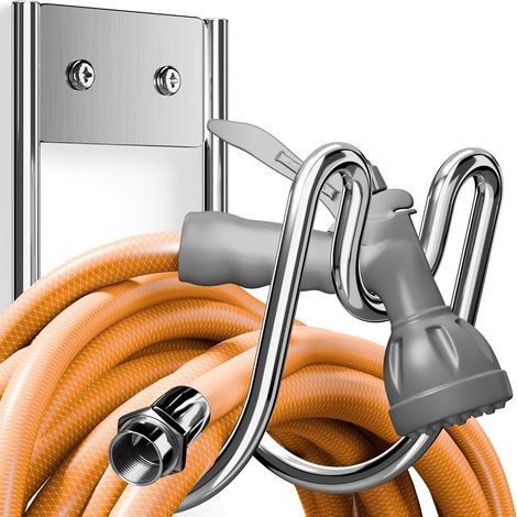 1 Pièce Support de Tuyau en Acier Inoxydable 304 : Support Mural pour Tuyau d’Arrosage Porte Tuyau pour Tuyau d’Eau,Rallonge Électrique et Tuyau d’Aspirateur (1/5)