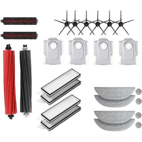 Pièces détachées pour aspirateur robot S8 MaxV Ultra G20s : brosses latérales principales, lingettes de nettoyage, filtres HEPA, sacs à poussière et accessoires. (1/5)