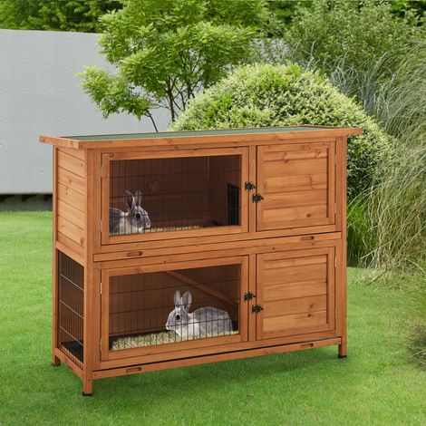 Conejera de exterior Falkenau abeto 104 x 122 x 50 cm natural (1/5)