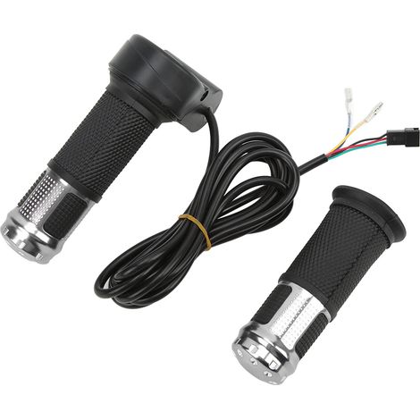 Paar Lenkergriffe für Motorrad/Elektroroller, Gas- und Bremshebel, ergonomisches Design, Silber (1/5)