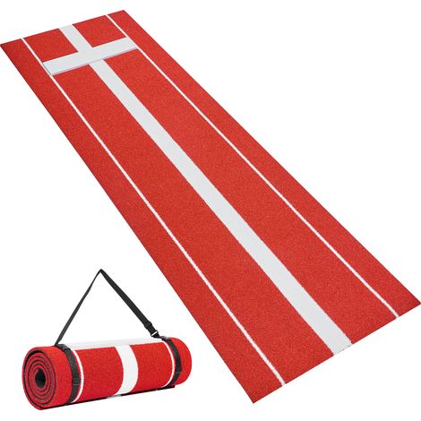 VEVOR Tappetino da Lancio per Softball, 305x92 cm in Gomma per Baseball, Tappeto Erboso Anti-Sbiadimento e Supporto in Schiuma Antiscivolo, Attrezzatura per Lancio Veloce per Lanciatori, Rosso