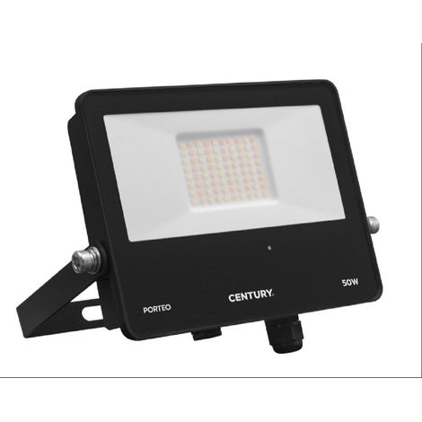 Century proiettore led porteo sensor nero 50w 3/4/6,5k 5000 lm ptones-509500