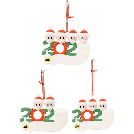 Lot de 3 décorations festives et créatives à suspendre, en PVC imperméable, pour loisirs créatifs, pendentifs Père Noël à faire soi-même-9X7.5CM