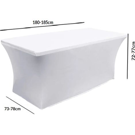 Nappe pour table de banquet 180x76 cm, blanche, sans nœud (1/5)