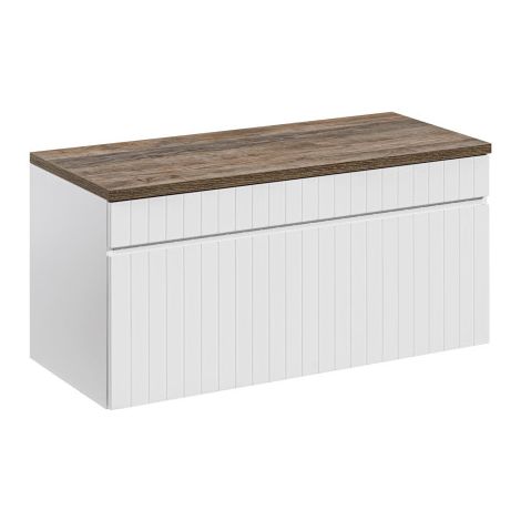 Ensemble meuble sous vasque + plateau - 100 cm - Emblematic White - Livraison gratuite