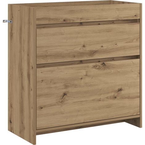 Gabinete de baño debajo del lavabo Roble Artesanal vidaXL