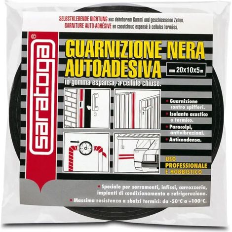 Saratoga Guarnizione Parafreddo Autoadesiva Isolante - Nero - 10m