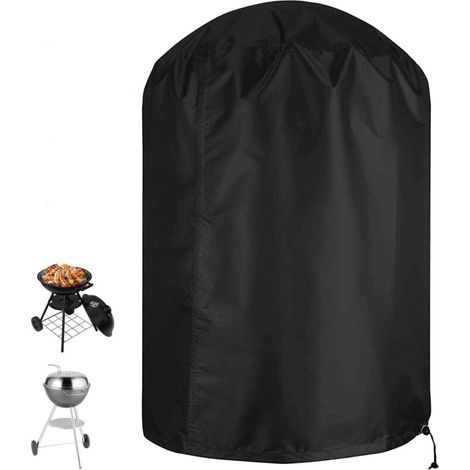 Housse pour barbecue Sphérique Imperméable Anti-déchirure Tissu Oxford 210D Anti-UV avec Sangle latérale Coupe-Vent Noir Φ71 x 73 cm (1/4)