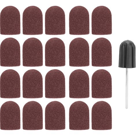 Lot 16 x 25mm Embouts de ponçage manucure brown pour lime électrique, bandes abrasives polissage ongles. (1/5)