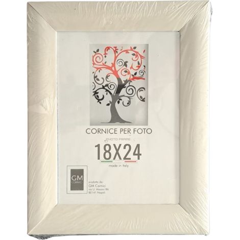 Cornice per foto in legno laccata 18x24 vari colori - Colore: Bianco