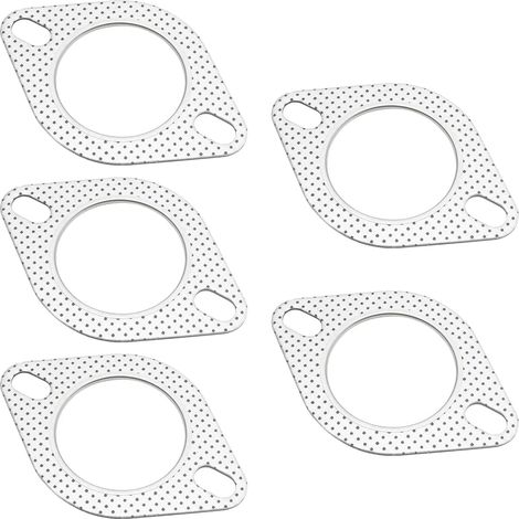 5 Pièces Joint De Bride De Collecteur D'échappement, Joint Métallique De Tuyau D'échappement, Joint D'échappement Pour Voiture Avec Anneau Renforcé, Pour La Plupart Des Véhicules(76mm) (1/5)