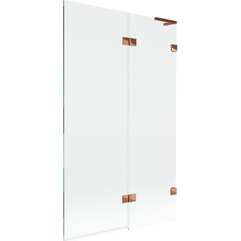 Mexen Lunar L mampara de bañera de 2 hojas derecho 110 x 150 cm, transparente, oro rosa - 897L-110-100-60-00-P (1/5)