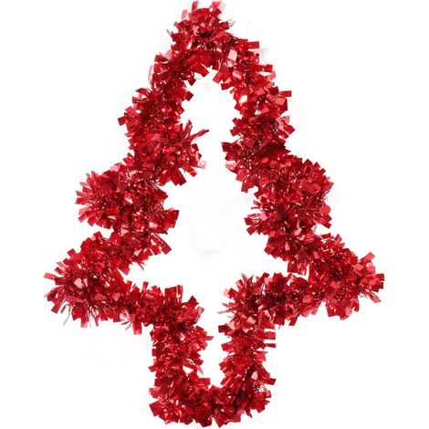 Decorazione natalizia: albero di Natale da appendere, realizzato in lamina rossa, 30 cm (1/3)