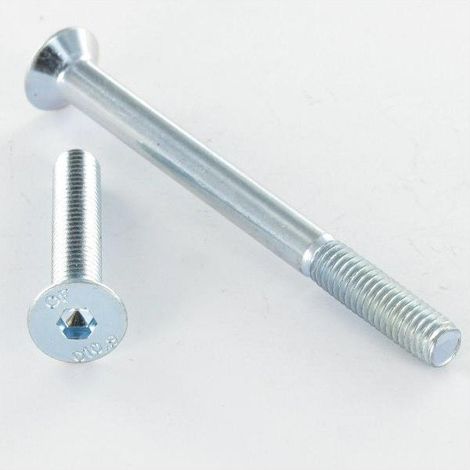 Vis métaux FHC tête fraisée empreinte hexagonale creuse Clé de 3 HC3 M5X10 Filetage total Classe 10.9 Acier brut-1 pièce (1/2)
