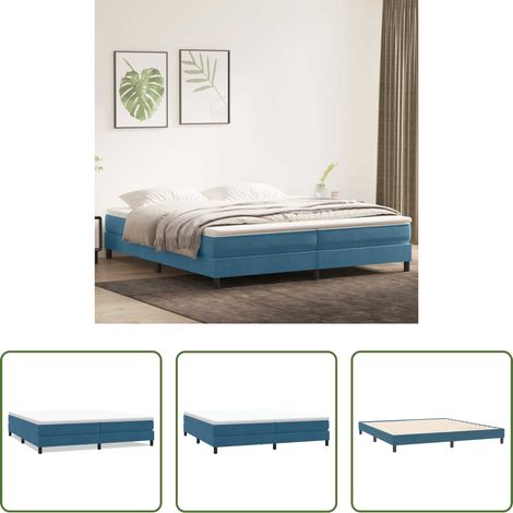Sommeil réparateur - Sommier à lattes de lit sans matelas bleu foncé 200x210cm (1/5)