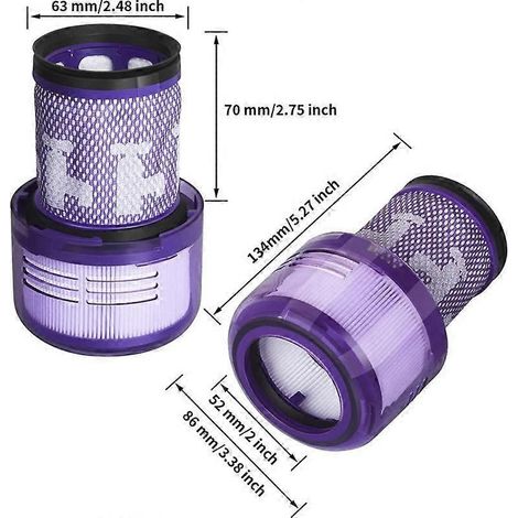 2er-Pack HEPA-Filter für Dyson V12 Slim Detect Absolute Extra/Total Clean Staubsauger (Art.-Nr. 971517-01) (1/5)