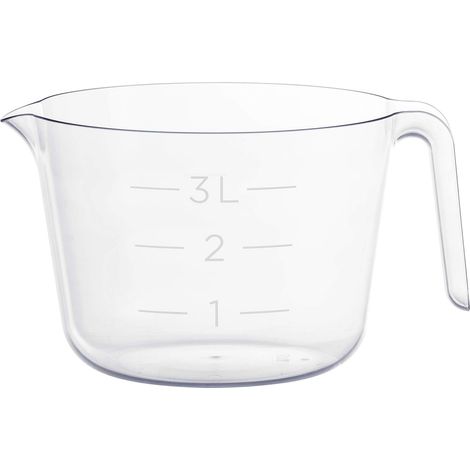 Bol à Mélanger - Mélangez et Mesurez Facilement vos Ingrédients - Des Gâteaux, des Biscuits, des Sauces Délicieuses - 3 L - Transparent - Plastique - avec Bec Verseur (1/5)