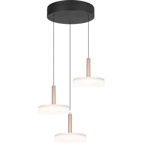 Sospensione LED Trio Celeste Ø35 bronzo 3 luci calda (1/5)