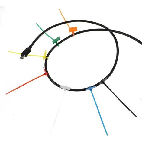 100 pezzi，Etichette per cavi，fascette per cavi colorate，fascette autobloccanti in nylon，fascette per cavi multicolore (1/4)
