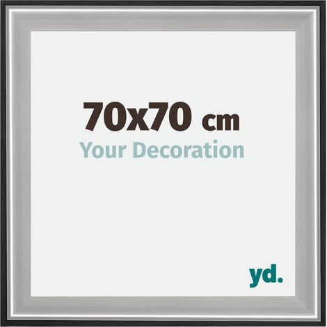 yd. - Cadre photo 70x70 - Noir Argent Poli - Bois - Birmingham (1/5)