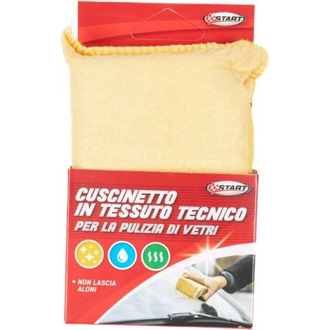 Cuscinetto singolo in tessuto tecnico puliscivetro dim.: 12x8x3,5 cm