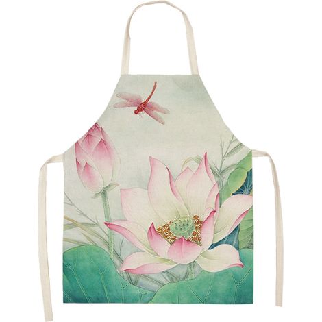 Tablier De Cuisine - Motif Floral Imperméable - Pour Cuisson Et Pâtisserie - 68x49 Cm (1/2)