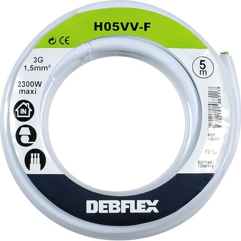 DEBFLEX - BOBINOT HO5VV-F 3G1,5 MM² 5M BLANC - 146311