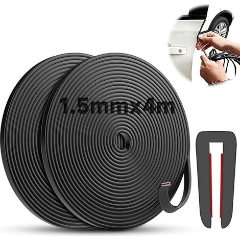 Protection Bord de Tole 1.5mm Joint EPDM en U Profilés Noir Caoutchouc pour Portes Voiture, Trappes, Coins Table, Fenêtres, (1/5)