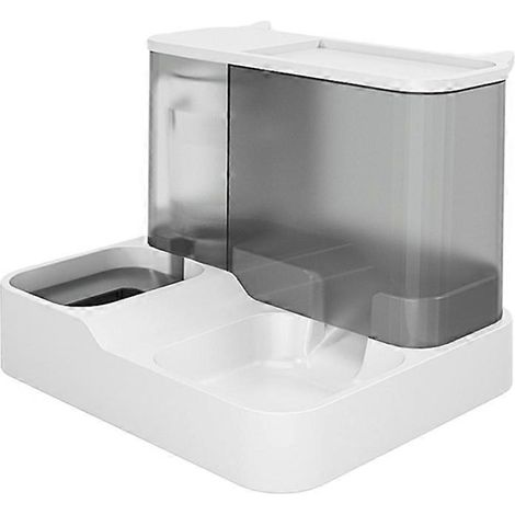 Niedlicher 2-in-1-Hundenapf mit Wasserbrunnen, automatischem Katzennapf und Futterspender für Haustiere