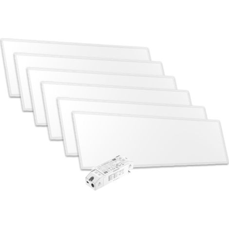 Lot de 6 Panneaux LED 120x30 30W DALI 120lm/W IP44 28mm avec Transfo V3 - 120 deg - Blanc neutre - 4000K (1/4)