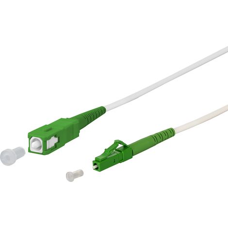 Metz Connect OpDAT Patchkabel SC-S APC/LC-S APC OS2, weiß, 5,0 m, 151P7EAJA50E